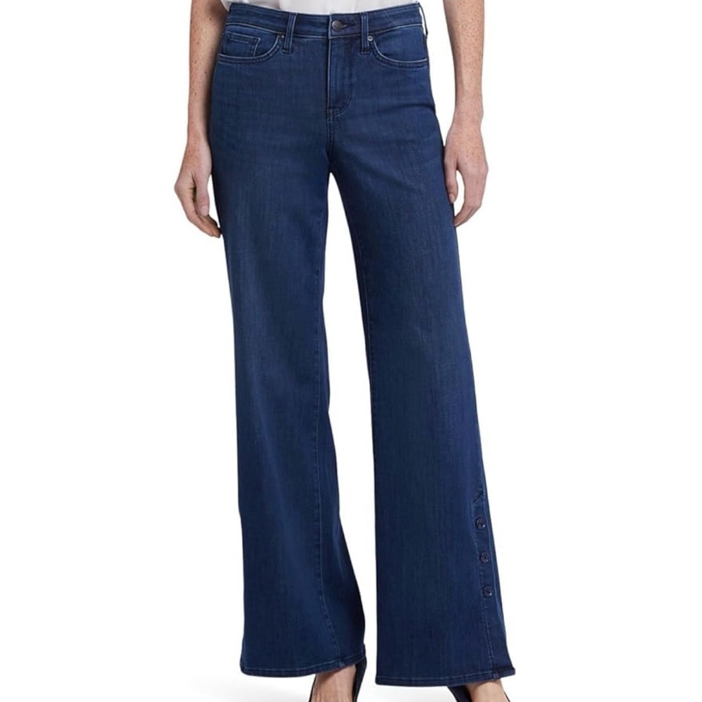 NYDJ Teresa Wide Leg Side Button Jeans Size 14 33” Inseam NWT